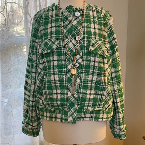 CAbi Jackets & Blazers - Cabi Sophia Library Jacket Sz M green check